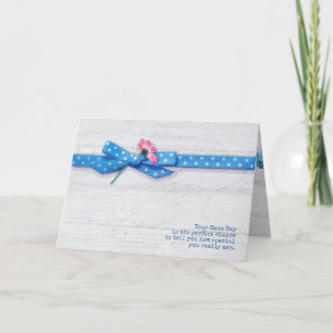 dag in polka dot ribbon Name Day Kaart