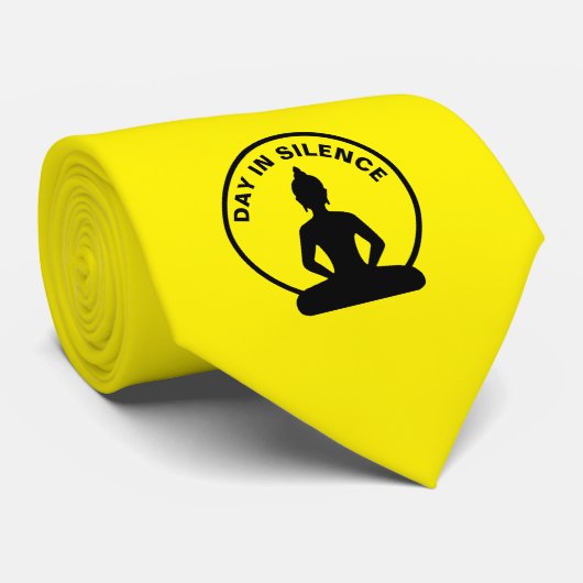 Dag in SILENCE - Mindfulness & Kantoor (Boeddha) Stropdas (Opgerold)