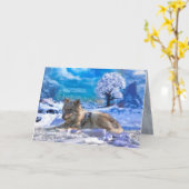 DAG IN SNEEUBEACH GRAY WOLF KAART (Gele Bloem)