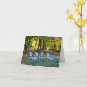 Dag is gedaan - Adirondack stoelen in Herfst Kaart (Gele Bloem)