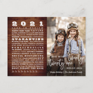 Dag Jaar Funny Year Review Kerstmis PHOTO Kaart