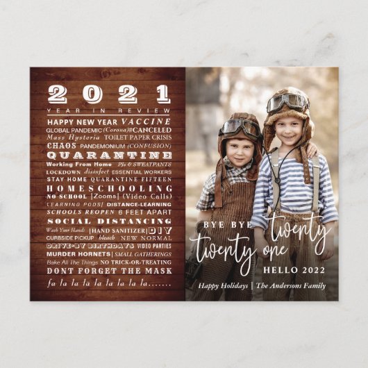 Dag Jaar Funny Year Review Kerstmis PHOTO Kaart (Voorkant)