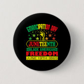 Dag Juneteenth Zwart Afro-Amerikaanse Mannen Vrouw Ronde Button 5,7 Cm (Voorkant)