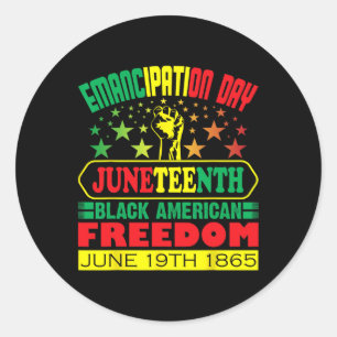 Dag Juneteenth Zwart Afro-Amerikaanse Mannen Vrouw Ronde Sticker