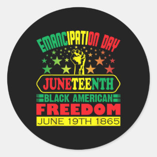 Dag Juneteenth Zwart Afro-Amerikaanse Mannen Vrouw Ronde Sticker