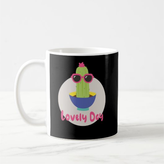 Dag Kawaii grappige cactus met zonnebril Koffiemok (Links)