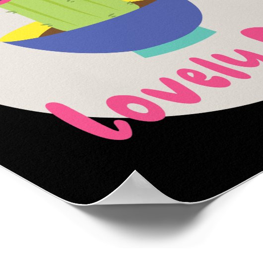 Dag Kawaii grappige cactus met zonnebril Poster (Hoek)