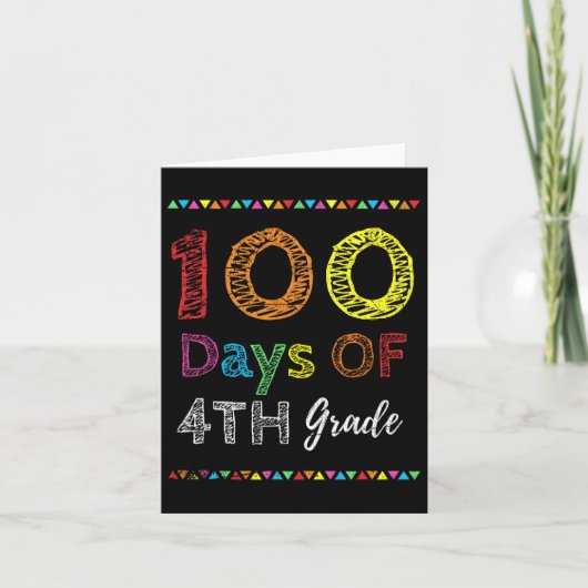 Dag Kinder Gift 100 dagen van 4e klas 100 dagen va Kaart (Voorkant)