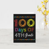 Dag Kinder Gift 100 dagen van 4e klas 100 dagen va Kaart (Gele Bloem)