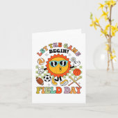 Dag Laat de Spelen beginnen Leraren Kinder Velddag Kaart (Gele Bloem)