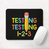 Dag leraar examen testen 1-2-3 muismat (Met muis)