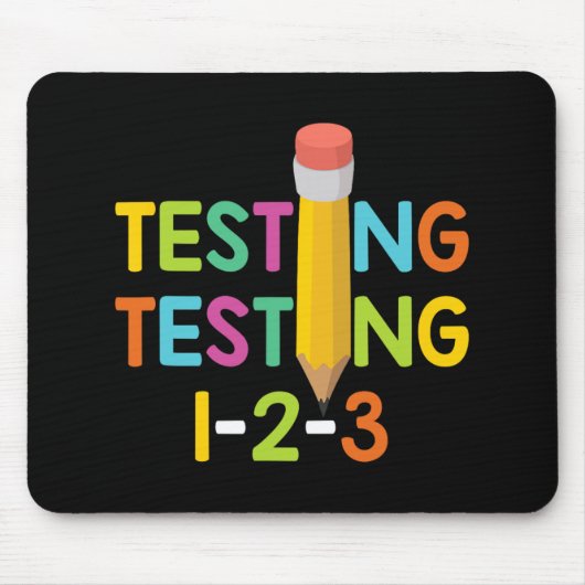 Dag leraar examen testen 1-2-3 muismat (Voorkant)