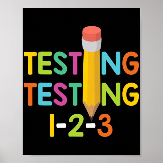 Dag leraar examen testen 1-2-3 poster (Voorkant)