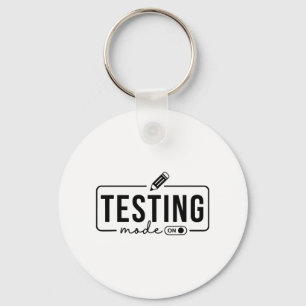 Dag leraar shirt testen modus op geschenken voor v sleutelhanger