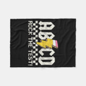 Dag Leraar Testen Retro ABCD Rock Test Dag School Fleece Deken (Voorkant (Horizontaal))