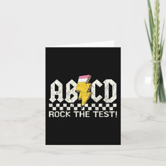 Dag Leraar Testen Retro ABCD Rock Test Dag School Kaart (Voorkant)