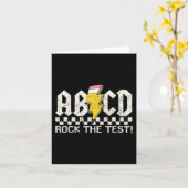 Dag Leraar Testen Retro ABCD Rock Test Dag School Kaart (Gele Bloem)