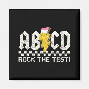 Dag Leraar Testen Retro ABCD Rock Test Dag School Magneet