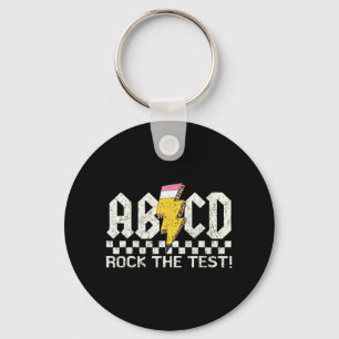 Dag Leraar Testen Retro ABCD Rock Test Dag School Sleutelhanger