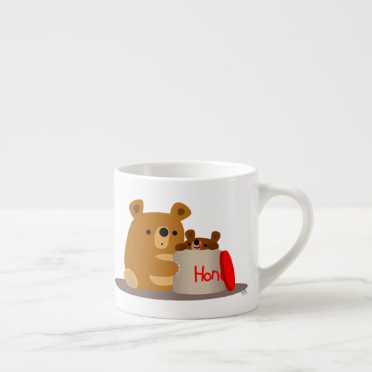 Dag liefje! Cute Cartoon Beren Espresso Mok (Rechts)