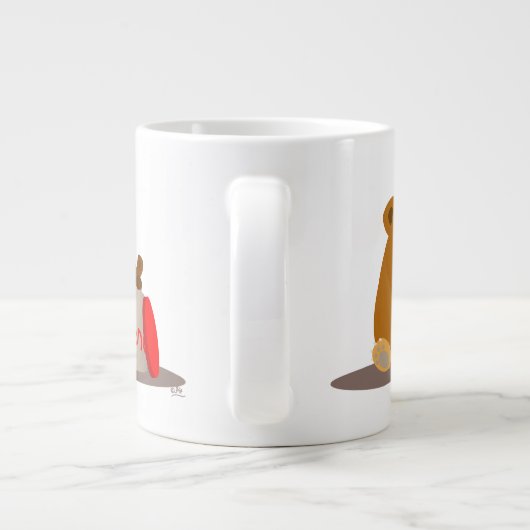 Dag liefje! Cute Cartoon Beren Jumbo Mok (Achterkant)