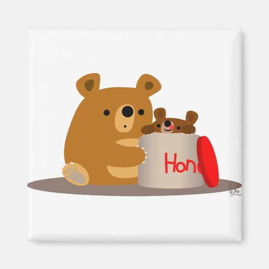 Dag liefje! Cute Cartoon Beren Magnet (Voorkant)