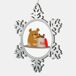 Dag liefje! Cute Cartoon Beren Pewter Ornament