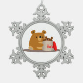 Dag liefje! Cute Cartoon Beren Pewter Ornament (Voorkant)