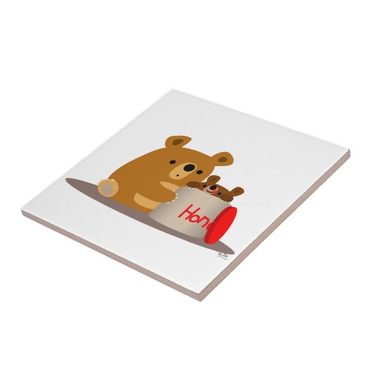 Dag liefje! Cute Cartoon Beren Tile Tegeltje (Zijkant)
