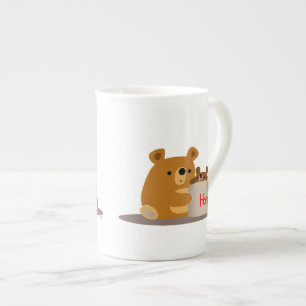 Dag liefje! Kute Cartoon Beren Bone China Mok