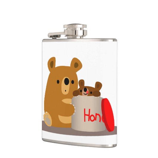 Dag liefje! Kute Cartoon Beren Heupfles (Links)