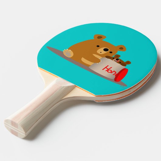 Dag liefje! Kute Cartoon Beren Ping Pong Paddle Tafeltennisbatje (Voorkant Gekanteld)