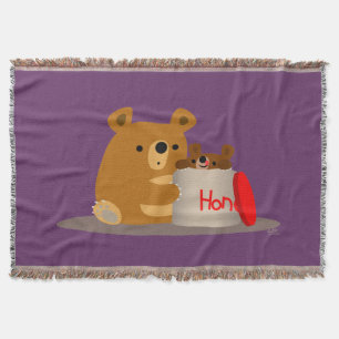 Dag liefje! Kute Cartoon Beren Throw Blanket Deken