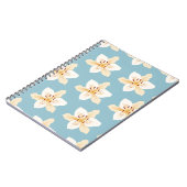 Dag Lily Illustratief Big Ptn op Light Blue Notitieboek (Linkerzijde)