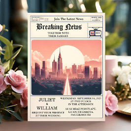 Dag Mail Vintage Betaalt Oude Retro Krant Bruiloft Kaart