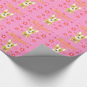 Dag meisje. Corgi Dog Wrapping Paper Cadeaupapier (Hoek)