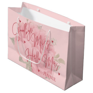 Dag Mejuffrouw Hallo Mevrouw Roze Bloemige Bruidsd Groot Cadeauzakje