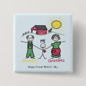 Dag met de grootouder- vierkante button 5,1 cm (Voorkant)