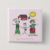 Dag met de grootouder- vierkante button 5,1 cm (Voorkant)