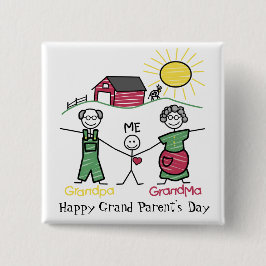 Dag met de grootouder - vierkante button 5,1 cm