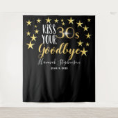 dag met je 30'tje vaarwel foto prop virtueel feest wandkleed (Voorkant)