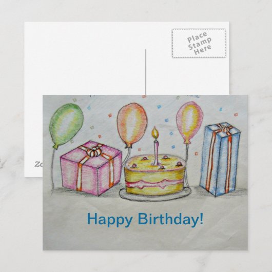 Dag met luchtballonnen briefkaart (Voorkant / Achterkant)