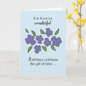 Dag met Violet Flowers en Leaves Kaart (Gele Bloem)