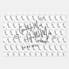 Dag Miss Hallo Mrs Vrijgezellenfeest White Inpakpapier Vel