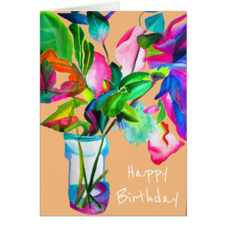 Dag moderne bloemen met florale kleurige waterverf