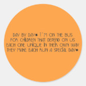 Dag na dag ronde sticker (Voorkant)