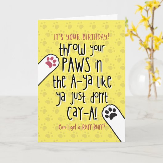 Dag na Dog, gooi je poten in de lucht! Kaart (Gele Bloem)