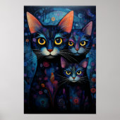 Dag & Nacht Katten: Gespiegelde Twilight Art Poster (Voorkant)