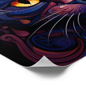 Dag & Nacht Katten: Gespiegelde Twilight Art Poster (Hoek)