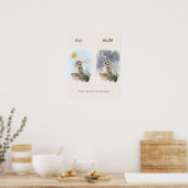 Dag & Nacht Uil Nursery Print (Keuken)